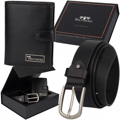 Produktbild von Beltimore Herren Geschenkset: Ledergürtel & Portemonnaie