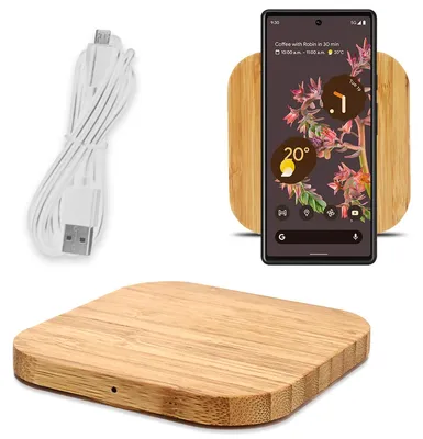 Produktbild von Wireless Ladegerät für Google Pixel 10 9a 9 8a Fold 8 Pro XL Ladestation 15W Bambus