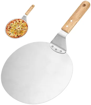 Produktbild von Pizzaschieber mit Holzgriff – Perforiertes Edelstahl, 25,4 cm