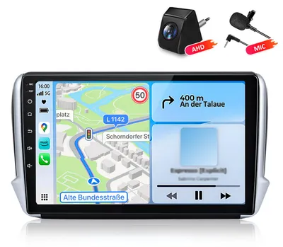 Produktbild von 4+64GB Mit Kamera und Mic Autoradio Für Peugeot 208 2008 2012-2018 CarPlay Android Auto WiFi GPS Navi RDS DSP DAB+ BT 10 Zoll