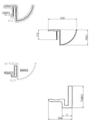 Immagine prodotto di Glaswerk Westfalen grondaia a baldacchino 250cm argento 10,8-17,5mm