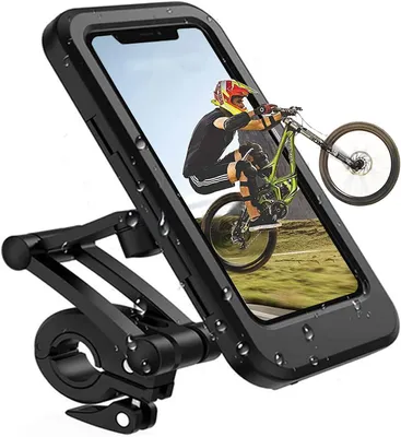 Produktbild von Wasserdichte Handyhalterung für Fahrrad und Motorrad, um 360 Grad drehbar
