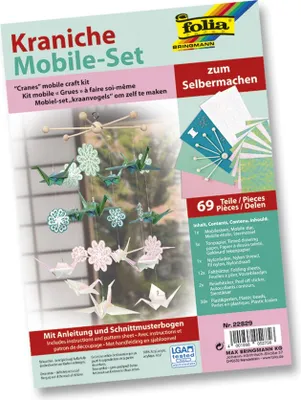 Image de Folia Mobile-Set 'Kraniche' Kit de bricolage, multicolore, 69 pièces (1 set)