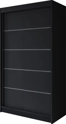 Produktbild von Easy4You P4 120 cm Schwarz Schiebetüren Kleiderschrank 120x200x58 cm Schlafzimmermöbel, Aufbewahrung - Mehrzweckschrank - Farbe: Schwarz