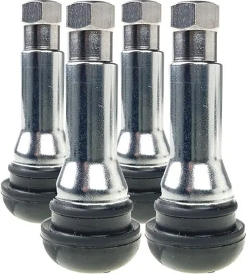 Produktbild von 4x TR414 Gummiventile, Snap-In, Ventile für Schlauchlose Reifen , CHROM