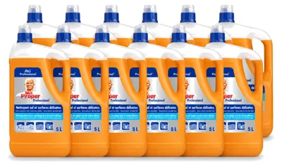 Produktbild von 12 x Mr. Proper Professional Delicate Allesreiniger - 5 Liter - Vorteilspackung - 12 Stücke