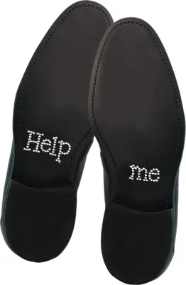 Produktbild von Oblique Unique Schuhsticker Set Brautpaar Hochzeit Help Me - weiss