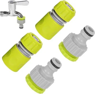 Produktbild von Kunststoff-Anschlussset für Gartenschläuche und Leitungen - Kunststoff-Gartenschlauchadapter - Gewinde-Anschluss - Gartenschlauch-Anschluss für Wasserhähne