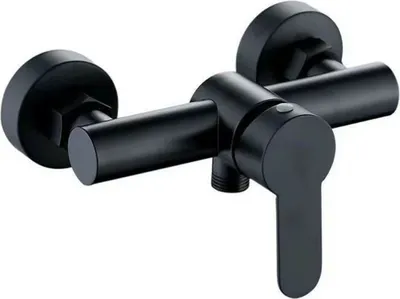 Produktbild von Einhebel-Badewannen-Duschmischer-Set Badezimmerarmaturen Duscharmaturen Badezimmerarmatur Eingebautes Rückschlagventil Schwarzer Heiß- und Kaltwassermischhahn