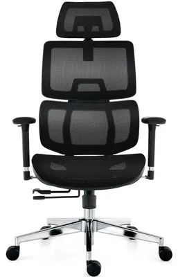 Obrázok produktu pre Ergonomická kancelárska stolička, čierna – nastaviteľné 3D opierky rúk – nosnosť 150 kg