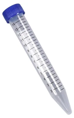 Productafbeelding van Centrifugebuis 15ml Steriel - Universele Buis - Waterdicht - Chemisch Bestendig - Levenslang - Hoogte 118mm - Laboratoriumbuis