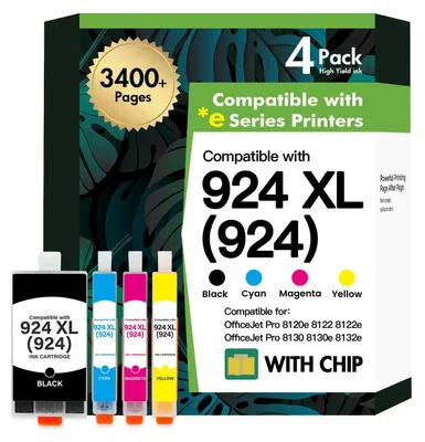 Produktbild von 924 924XL Patronen Multipack 8132e 8122e 8130e 8120e für HP 924 XL 924e