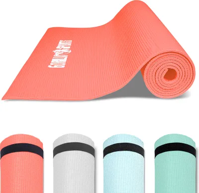 Produktbild von GORILLA SPORTS® Yogamatte - mit Tragegurt, 180 x 60 x 0,5 cm, Rutschfest, Leicht, Coral - Fitnessmatte, Sportmatte, Gymnastikmatte, Pilatesmatte, Übungsmatte, Yoga Matte