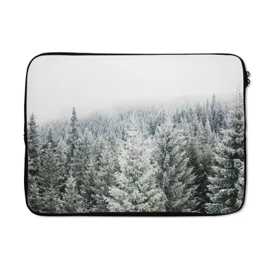 Produktbild von MuchoWow® Laptop Hülle 14 ZollWald - Schnee - Winter - Jahreszeiten - Tannenbaum Laptoptasche - Laptoptasche - Stoßsicher - Schutzhaube