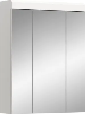 Image de Scout armoir de salle de bain avec miroir 3 portes miroir blanc brillant, blanc.