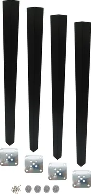 Produktbild von Tischbein Buche 72 cm schwarz lackiert – 4er Set mit Montageset