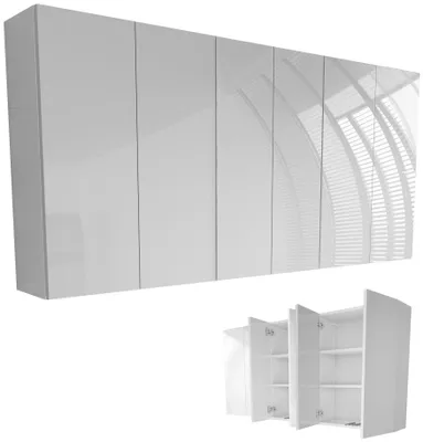Zdjęcie produktu dla szafka łazienkowa do łazienki 170 170cm 170x80 wisząca biały połysk