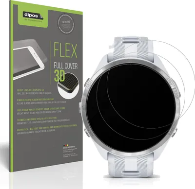 Produktbild von 2x Full Cover Schutzfolie matt für Garmin Forerunner 975 Panzerfolie Anti-Shock