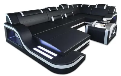 Produktbild von Mini Wohnlandschaft Palermo U-Form aus Leder
