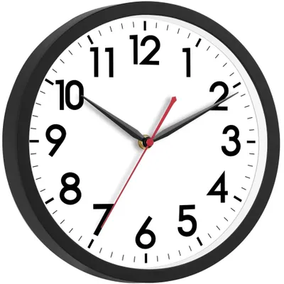 Produktbild von Tyme Wanduhr Modern 30 cm, leise, Analog, Schwarz Weiß