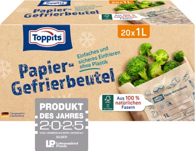 Image de Toppits TOPPITS Sacs de congélation en papier 1l Paquet de 20 pièces
