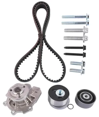 Produktbild von Zahnriemensatz mit Wasserpumpe - Astra G H J, Corsa D E, Insignia A, Vectra C, Zafira B - Motor 1,6 1,8 - OEM 25194312 55562217