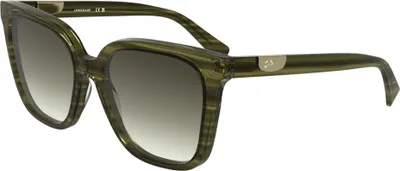 Produktbild von Longchamp LO772S N Striped green 55/17/140 Damen Sonnenbrillen