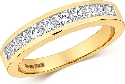 Produktbild von Funkelndes Feuer 18 Karat (750) Gold Damen - Diamant Ring Prinzessschliff 1.00 Karat GH - SI2, 55 (17.5); TRS3215518KYRSO
