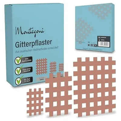Produktbild von Insektenstichpflaster 136er Crosstape Set für Akupressur Hautfreundlich Multigröße Rücken Nacken Schultern Gelenke Triggerpunkte Alltag Sport