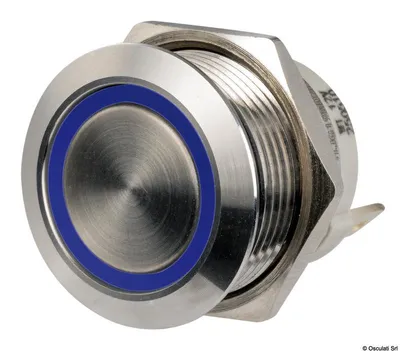Immagine prodotto di FLAT in acciaio inossidabile. Interruttore ON-OFF 12/24 V con LED blu Osculati 14.315.03