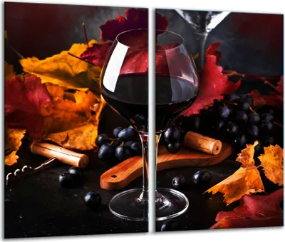 Produktbild von Herdabdeckplatten 2 teilig 30x52 Glaskeramikfeld Abdeckung Glas Wein