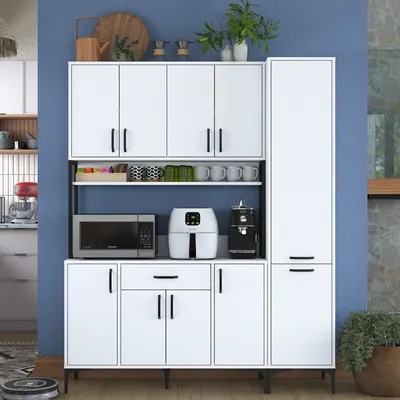 Immagine prodotto di Skye Decor, JE134 - 3055, armadio multiuso, bianco, pannello truciolare rivestito al 100% in MELAMINA di classe E1, 160 x 40 x 198,6 cm