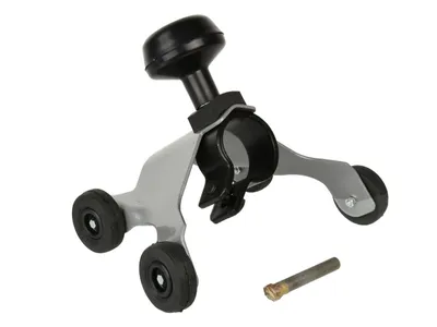A tool attachment with wheels and a knob, shown on a white background.