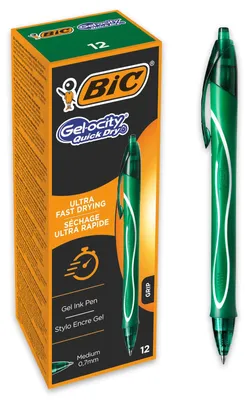 Zdjęcie produktu dla Długopis żelowy BIC Gel-ocity Quick Dry 0,7 mm zielony 12 sztuk