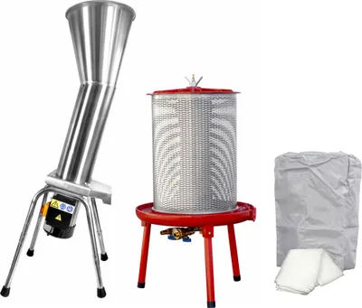 Produktbild von SET Angebot: Edelstahl Obstmuser OME 700 + Hydropresse 20 Liter FP40H