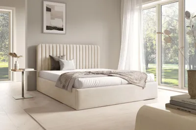 Obrázek produktu pro Manželská postel s úložným prostorem 180x200 TAISA 2 - krémová