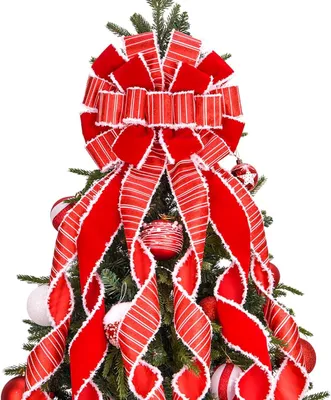 Productafbeelding van Kerstboomrok - Fluweel - 135 cm - Rood en wit