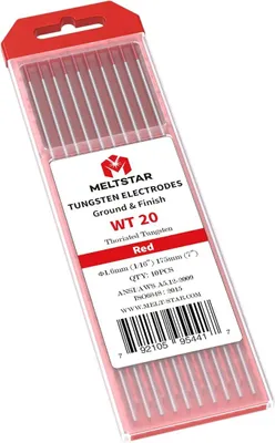 Imagen del producto de Electrodo de soldadura TIG, color rojo | ? 1.6 x 175 mm | 10 unidades