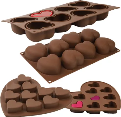Produktbild von Set 2x Silikonform DIY Form Valentinstag Herzen Backform Cupcake Form