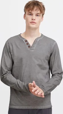 Produktbild von SOLID SDTinox Herren Longsleeve Langarmshirt Shirt mit V-Ausschnitt 100% Baumwolle Regular fit