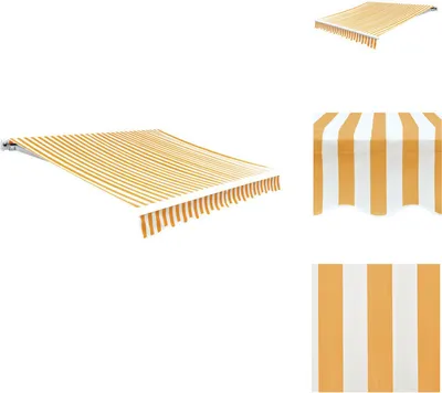 Immagine prodotto di vidaXL Tenda da sole in tela gialla e bianca 6x3 m (senza telaio) - Tende da sole
