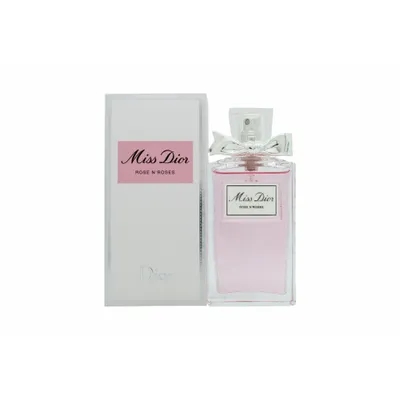 A product shot of Dior Miss Dior Rose N'Roses Edt Spray and its packaging.