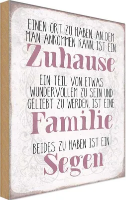 Produktbild von vianmo Holzschild 30x20 cm Zuhause Familie beides ein Segen Spruch Zitat