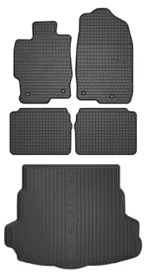 Produktbild von Gummimatten + Kofferraumwanne für Mazda 6 II GH 2007-2012 (Liftback, fester Ladeboden) – Schwarz, passgenau – Wielganizator SolidPRO