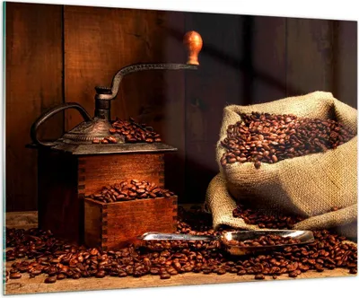 Produktbild von Bilder auf glas - Frühstück Schokolade Kaffee Bohnen - 100x70cm - Glasbilder - Wandbilder - Kunstdruck - Wanddekoration aus Glas - Glas Bilder - Wandbild auf Glas - GAA100x70-2163