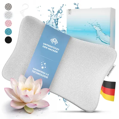 Produktbild von Premium Badewannenkissen Weiss | Badekissen für Badewanne schnelltrocknend & extra große Saugnäpfe für festen Halt | Kissen Badewanne waschbar