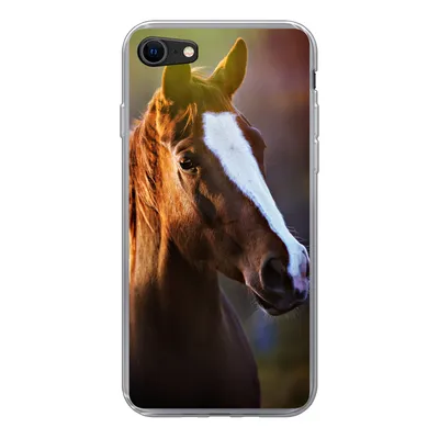 Produktbild von MuchoWow® Handyhülle Schutzhülle Hülle für iPhone 8 Pferd - Licht - Mantel Silikon Softcase Handy Hülle - Schutzhaube