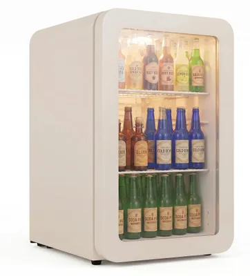 Retro Kühlschrank 128 l creme leise Getränkekühlschrank
