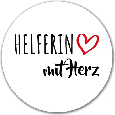 Produktbild von Huuraa Aufkleber Herferin mit Herz 10cm rund Sticker Geschenkidee