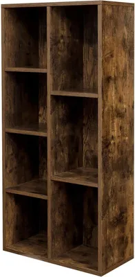 Immagine prodotto di VASAGLE Scaffale cubo per bambini con 7 scomparti aperti per soggiorno ufficio camera da letto divisorio 50 x 24 x 106 cm Marrone rustico